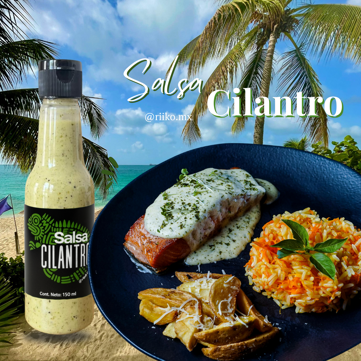 Salsa Cilantro Nivel de picante: 🔥 (Suave - para todos)